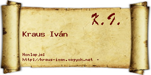Kraus Iván névjegykártya